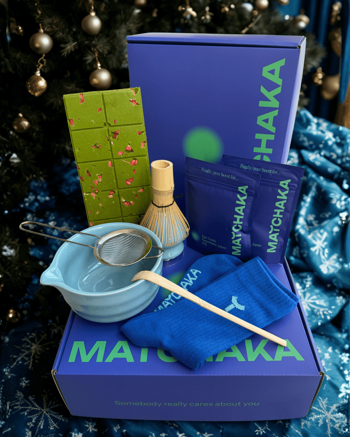 Matchaka Holiday Gift Box – Traditional Matcha Ceremony Set (2x BAGS of Matchaka) - Matchaka