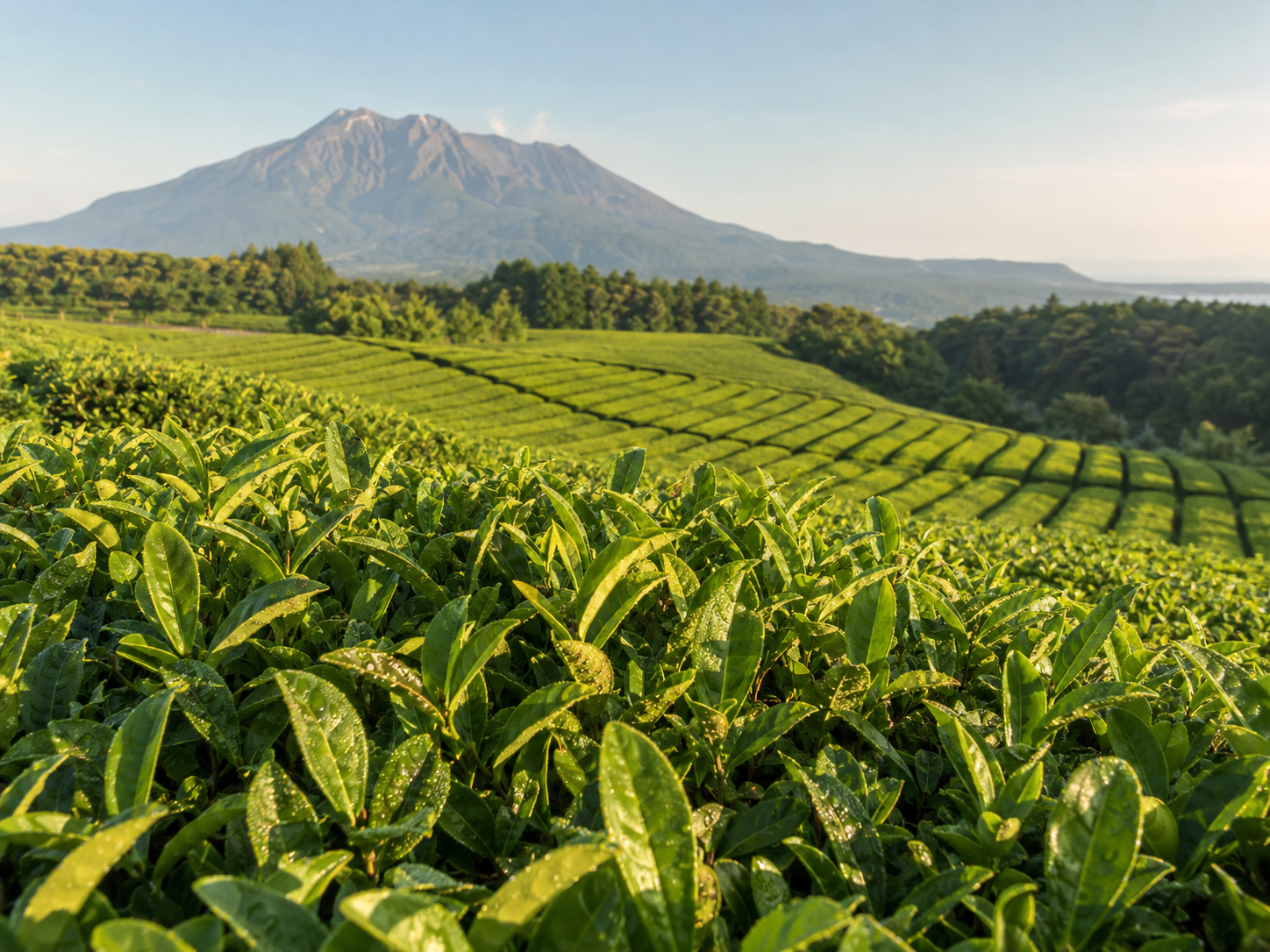 Tea fields in Kagoshima, Japan