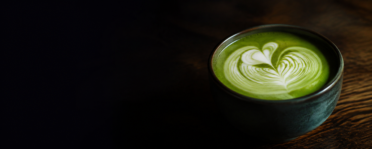 Matcha latte in a ceramic cup