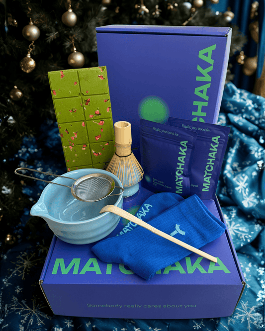 Matchaka Holiday Gift Box – Traditional Matcha Ceremony Set (2x BAGS of Matchaka) - Matchaka
